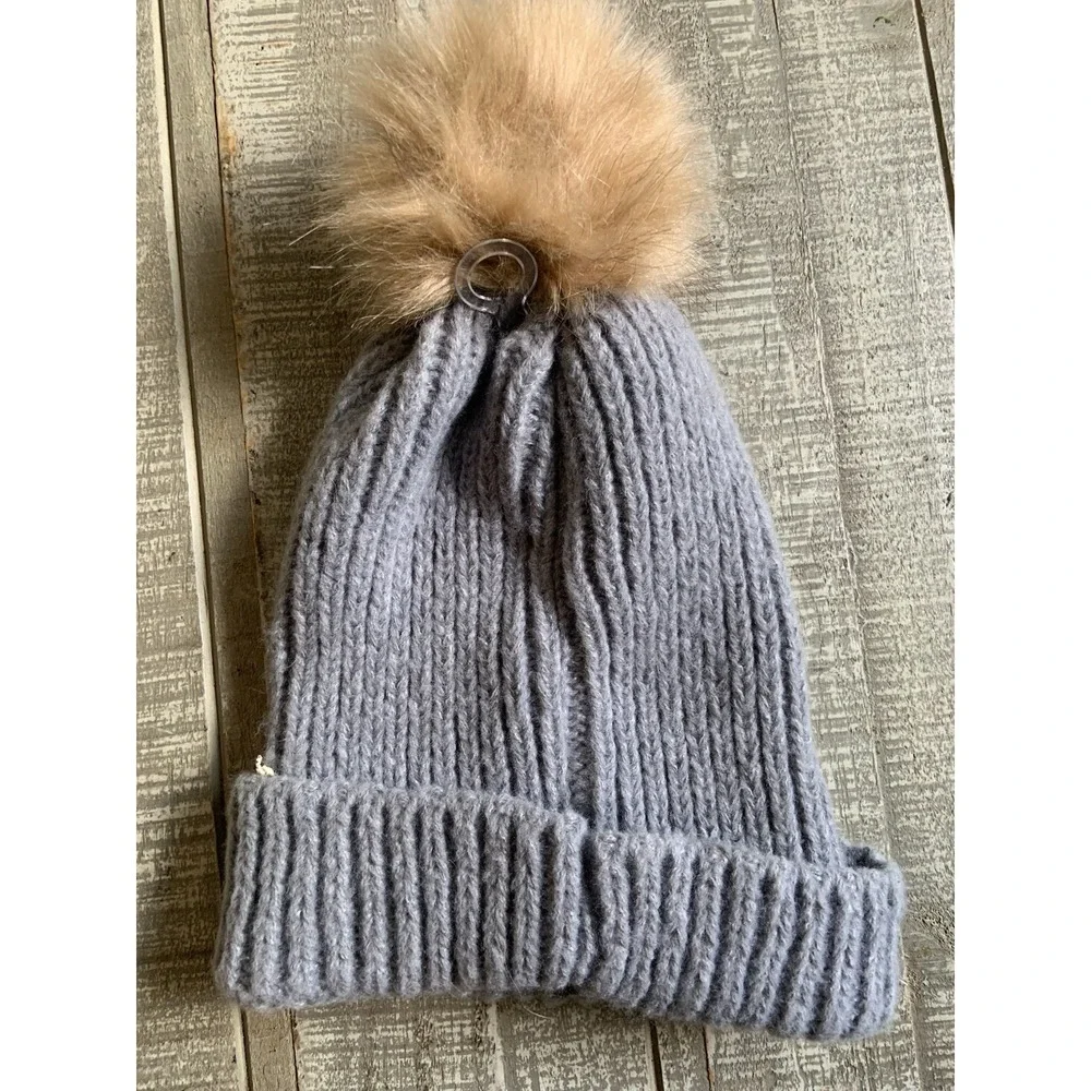 BABY PHAT Women's Hat Cap Puff Ball Gray Gold NEW WITH TAGS NWT Y2K
